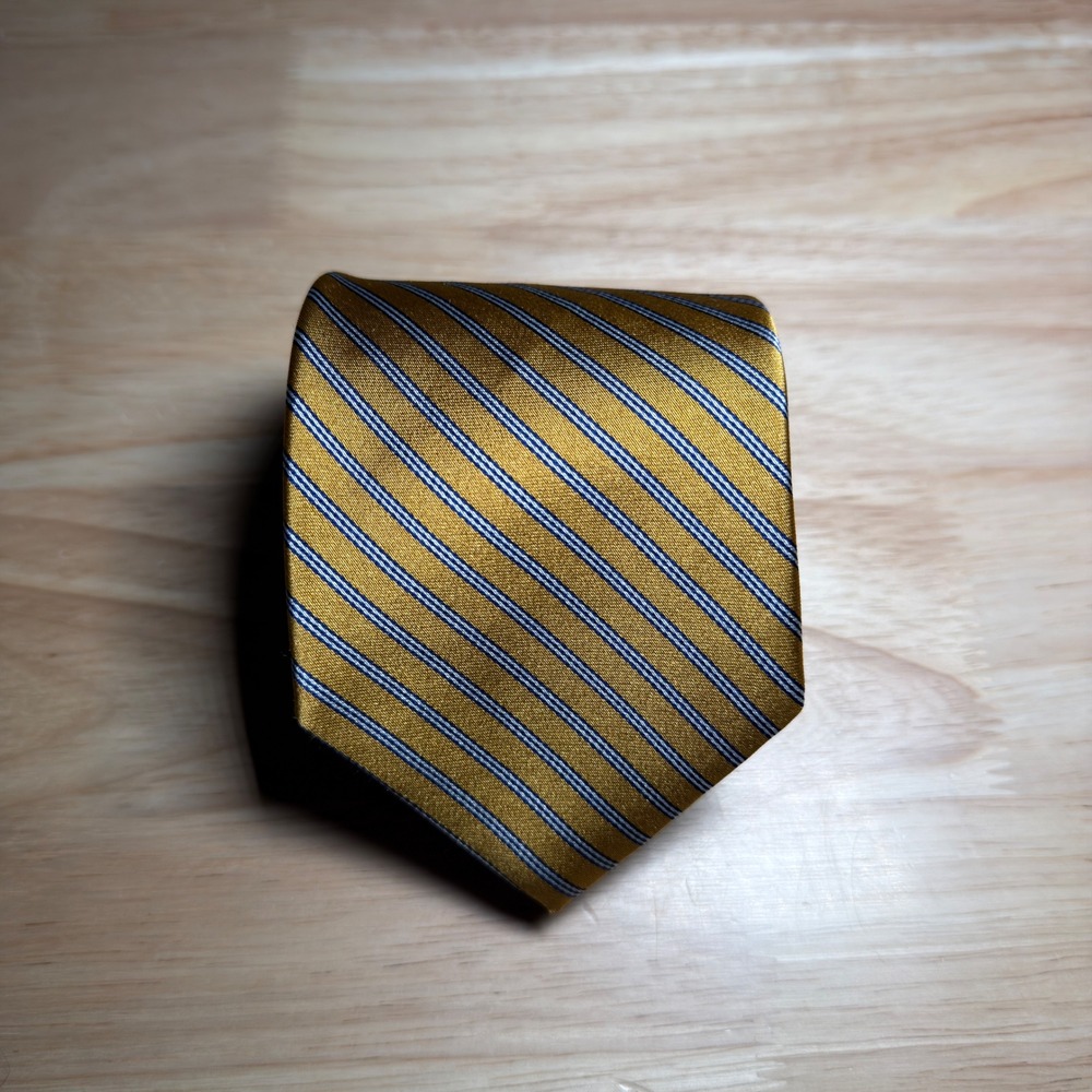 Brooks Brothers Tie Mens OS Gold Striped Silk Limited Edition 106 of 200 USA